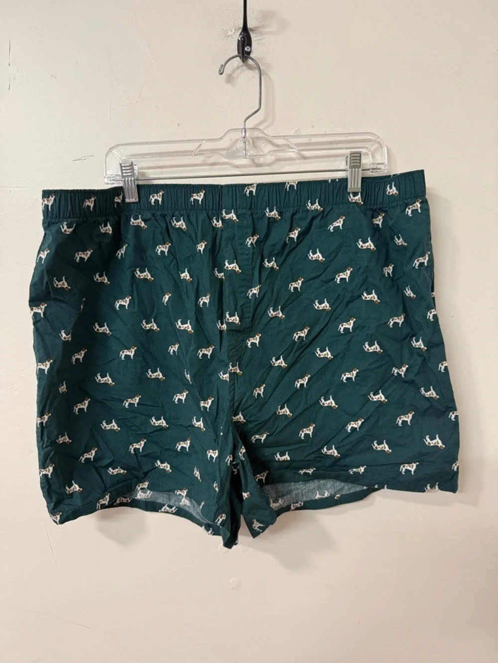 Old Navy Teal Green Boxer Shorts with Dog Print